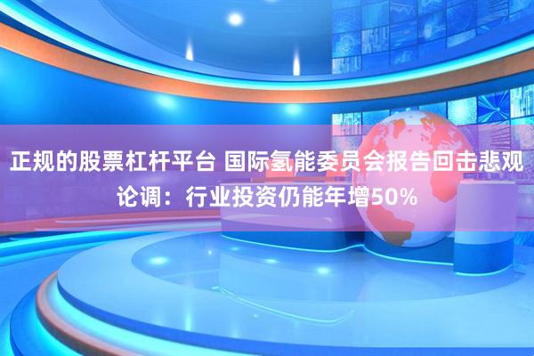 正规的股票杠杆平台 国际氢能委员会报告回击悲观论调：行业投资仍能年增50%